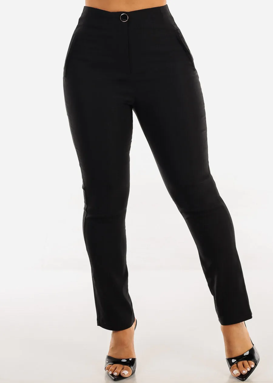 Super High Waist Stretch Dressy Skinny Pants Black sold by Moda