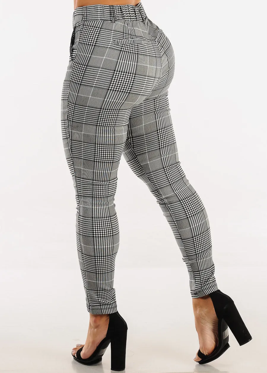 Levantacola Stretchy Plaid Skinny Pants Black sold by Moda product image thumbnail 5