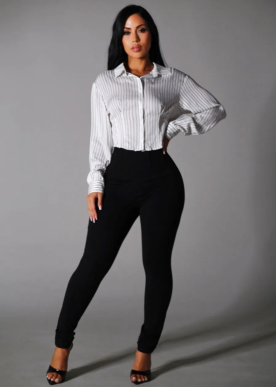 Super High Waist Stretch Dressy Skinny Pants Black sold by Moda product image thumbnail 2