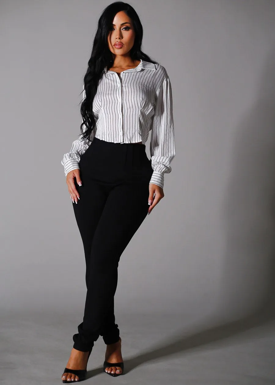 Super High Waist Stretch Dressy Skinny Pants Black sold by Moda product image thumbnail 4