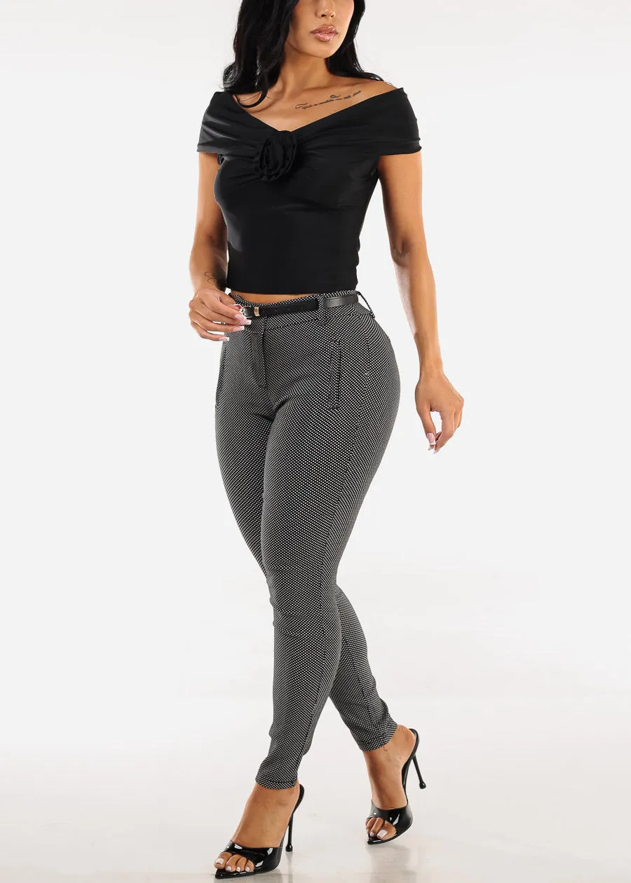 Stretchy Off Shoulder Black Top sold by Moda product image thumbnail 2