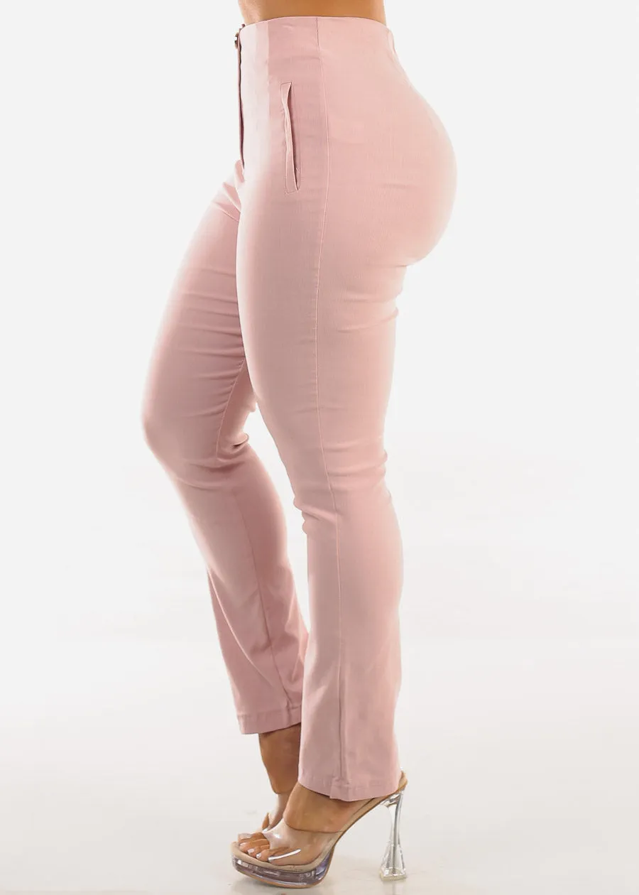Super High Waist Stretch Dressy Skinny Pants Light Pink sold by Moda product image thumbnail 3