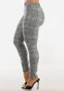 Stretchy High Waisted Plaid Skinny Pants Black sold by Moda