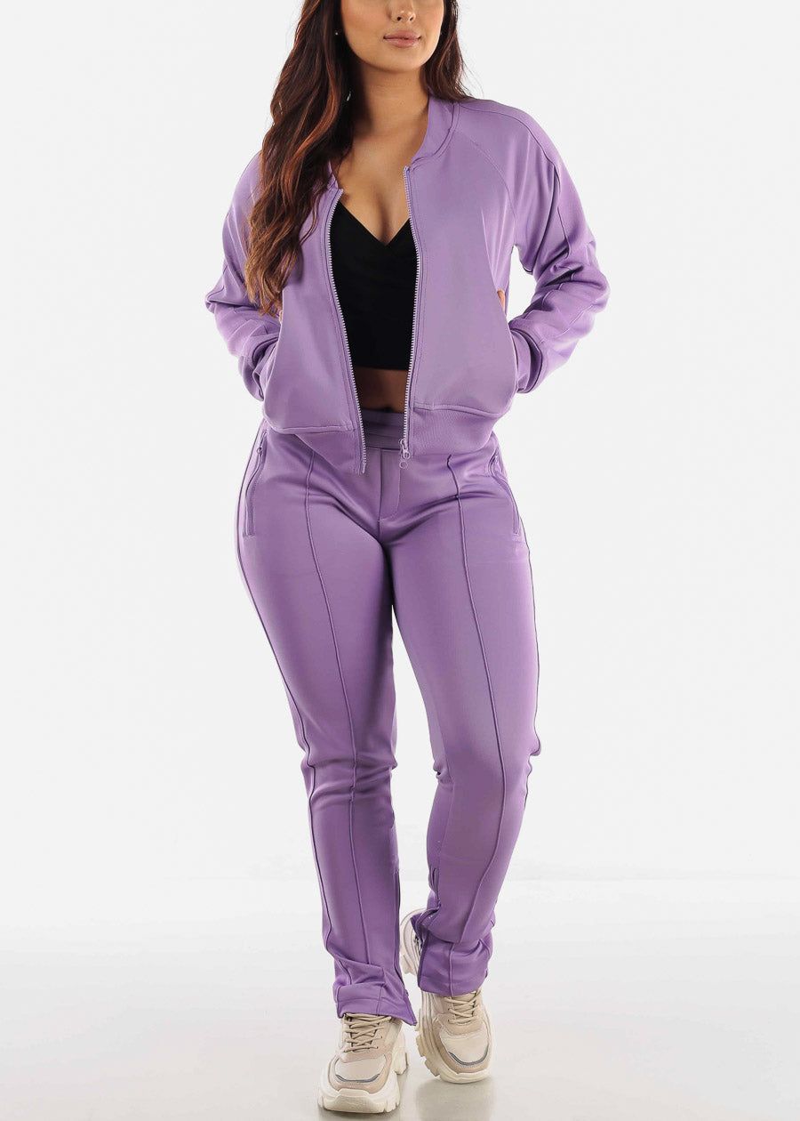 Purple Zip Up Tracksuit (2 PCE SET) sold by Moda product image thumbnail 2