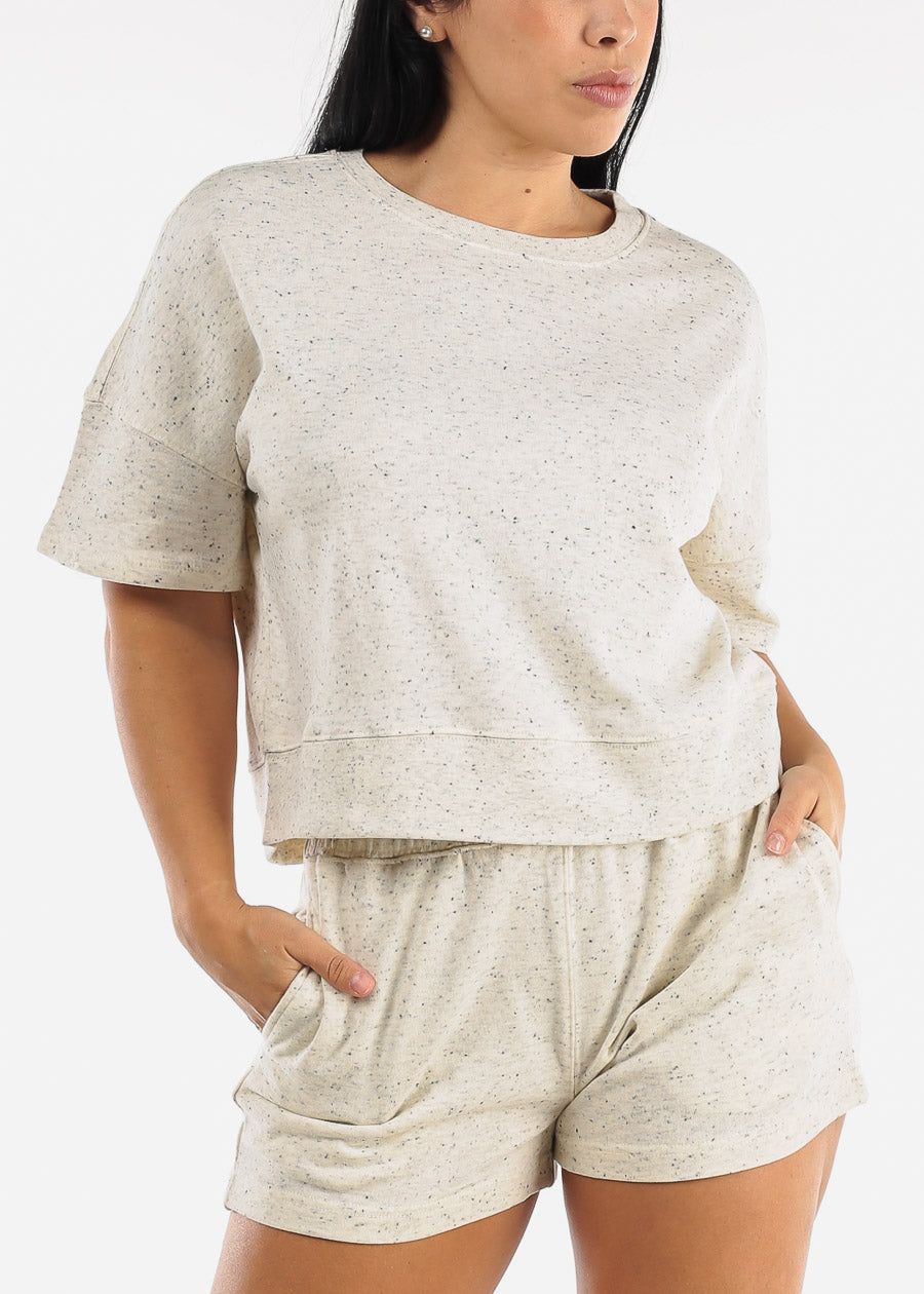 MONO B Athleisure Cotton Blend Short Sleeve Top & Shorts (2 PCE SET) sold by Moda