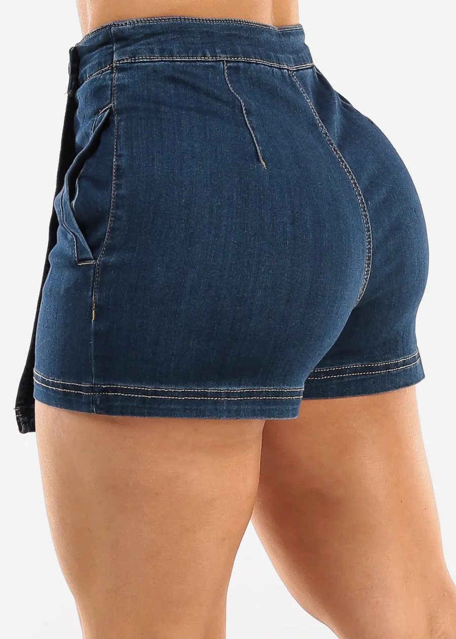 High Waist Wrap Front Denim Skort Med Wash sold by Moda product image thumbnail 4