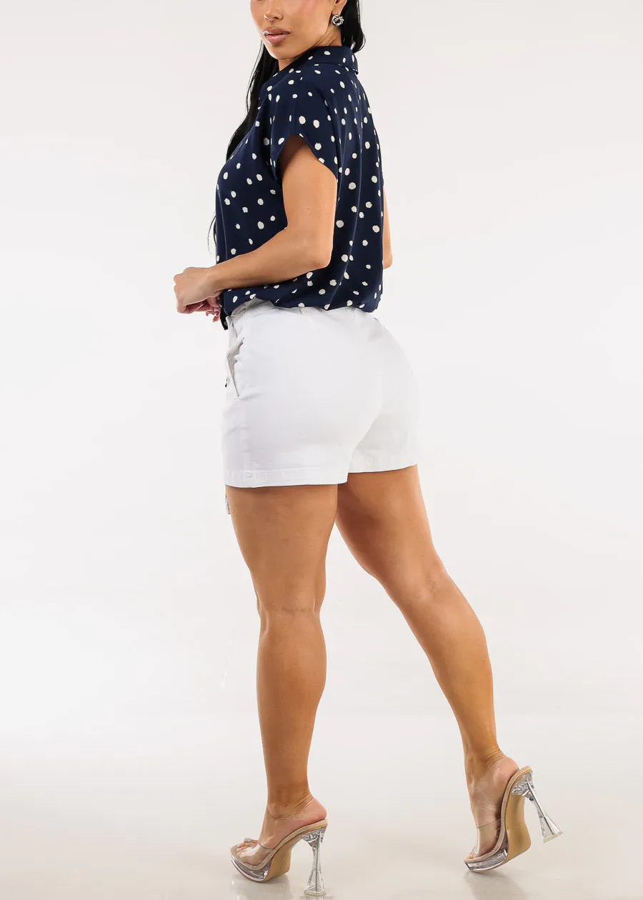 High Waist Wrap Front Denim Skort White sold by Moda product image thumbnail 5