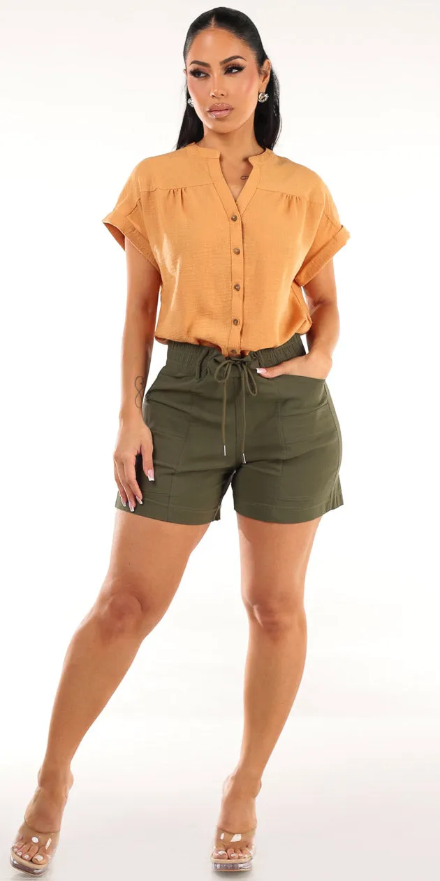 Linen Stretch Shorts Combo sold by Moda