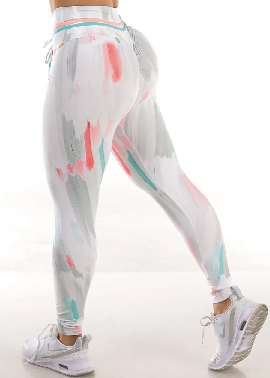 MADE IN BRAZIL Butt Lift Scrunch Leggings Multicolor Paint sold by Moda product image thumbnail 4