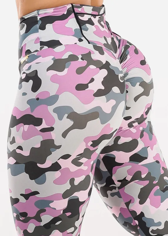MADE IN BRAZIL Butt Lift Scrunch Leggings Military Pink sold by Moda
