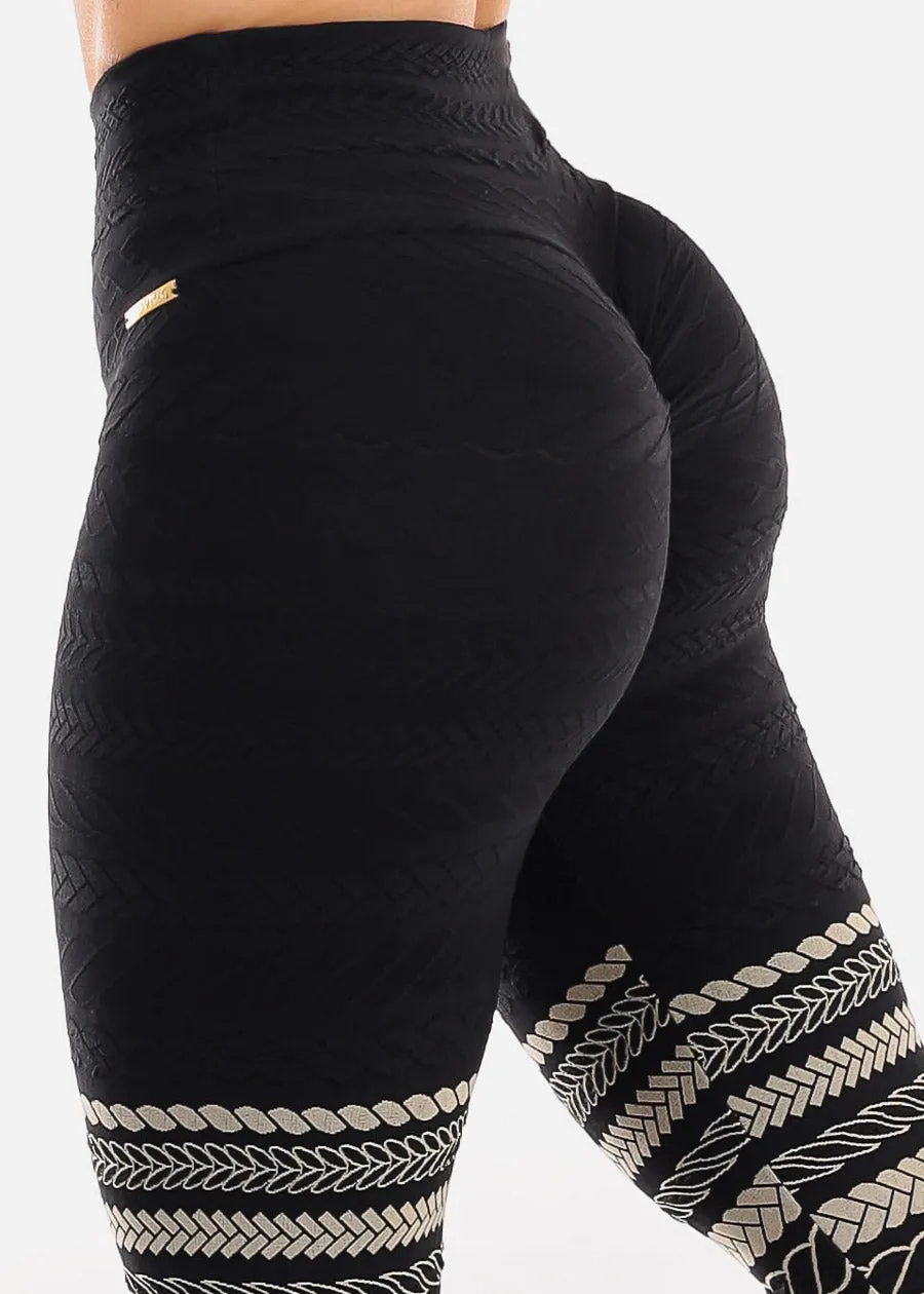 MADE IN BRAZIL Butt Lift Scrunch Leggings Tribal Black sold by Moda