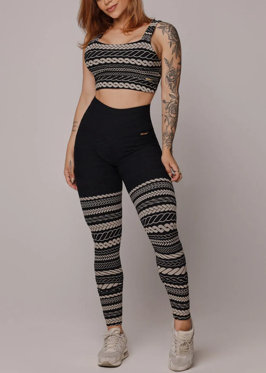 MADE IN BRAZIL Butt Lift Scrunch Leggings Tribal Black sold by Moda product image thumbnail 5