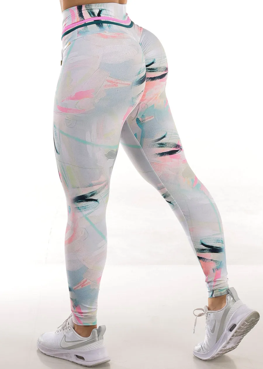 MADE IN BRAZIL Butt Lift Scrunch Leggings Paint Multicolor sold by Moda product image thumbnail 4