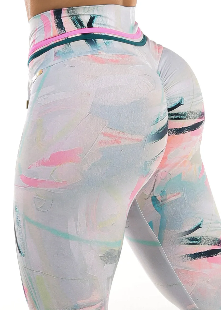 MADE IN BRAZIL Butt Lift Scrunch Leggings Paint Multicolor sold by Moda