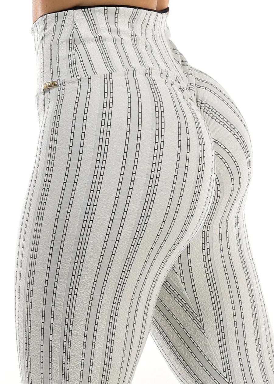 MADE IN BRAZIL Butt Lift Scrunch Leggings Printed Ivory sold by Moda