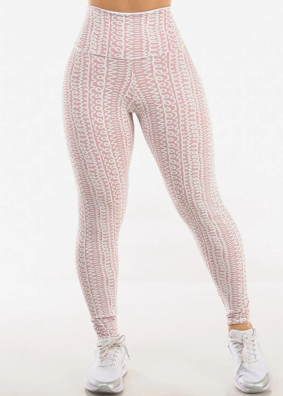 MADE IN BRAZIL Butt Lift Scrunch Leggings Jacquard Pink-Shake sold by Moda product image thumbnail 2