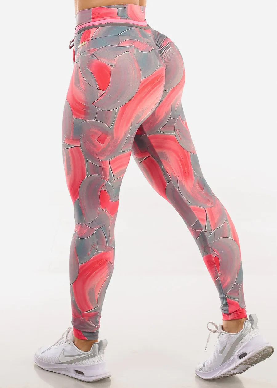 MADE IN BRAZIL Butt Lift Scrunch Leggings Red & Grey sold by Moda product image thumbnail 4