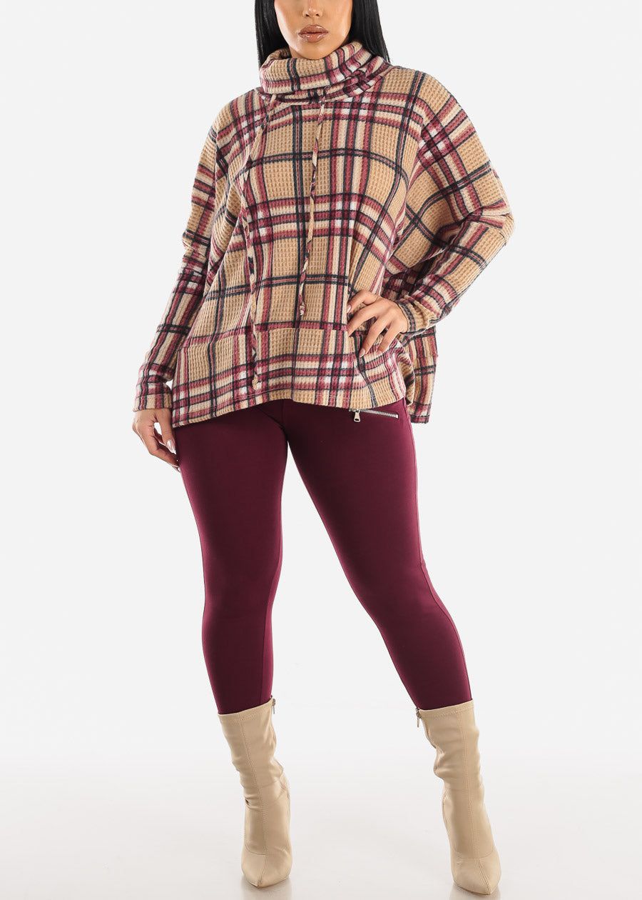 Mid Rise Burgundy Skinny Pants w Zipper Detail sold by Moda product image thumbnail 2