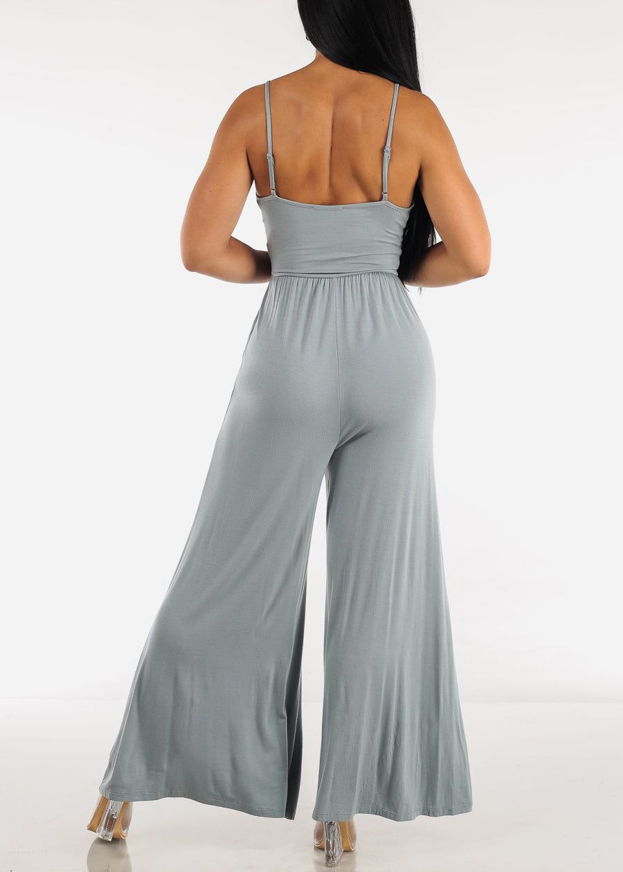Sleeveless Wide Leg Jumpsuit Dusty Blue sold by Moda product image thumbnail 3