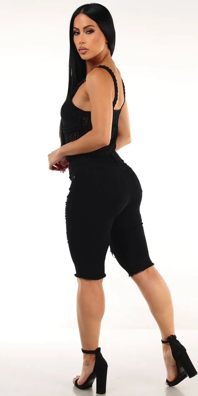 Crochet Denim Bermuda Shorts Set sold by Moda product image thumbnail 2