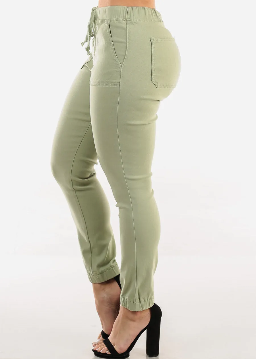 High Waist Hyper Stretch Cuffed Jogger Pants Sage sold by Moda product image thumbnail 3