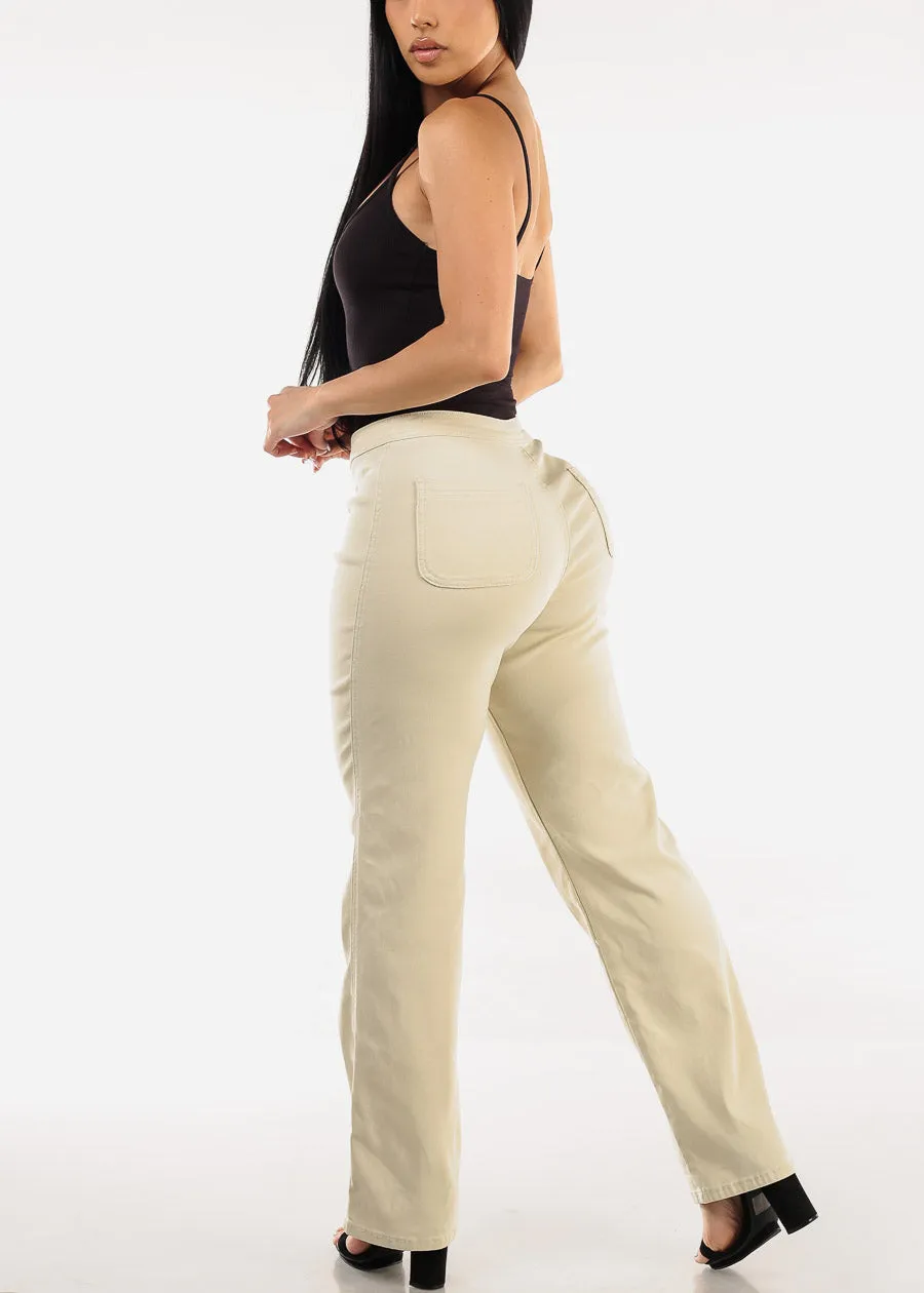High Waist Hyper Stretch Straight Leg Pants Sand sold by Moda product image thumbnail 5