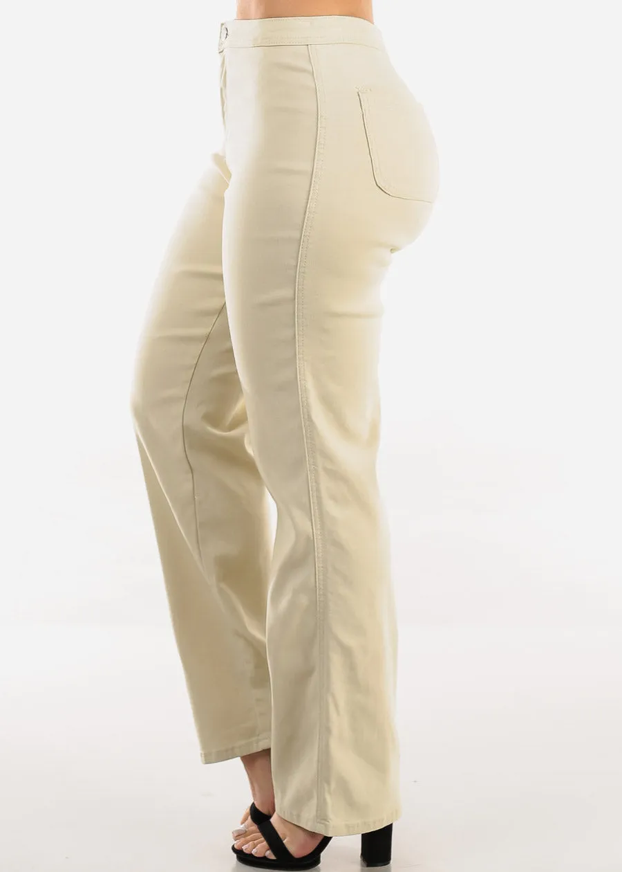 High Waist Hyper Stretch Straight Leg Pants Sand sold by Moda product image thumbnail 3