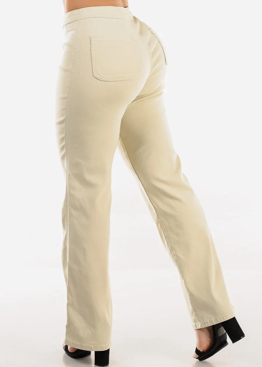 High Waist Hyper Stretch Straight Leg Pants Sand sold by Moda product image thumbnail 4