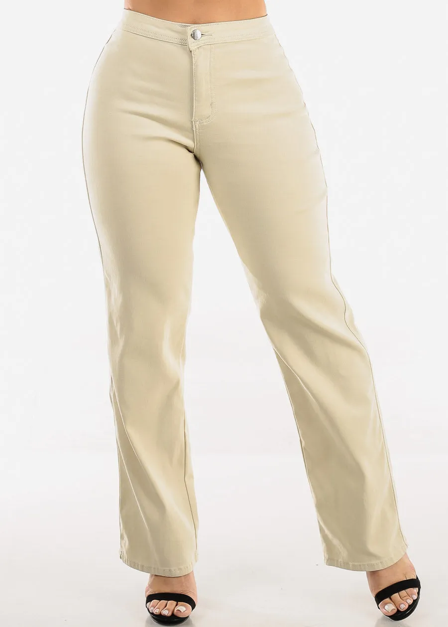 High Waist Hyper Stretch Straight Leg Pants Sand sold by Moda