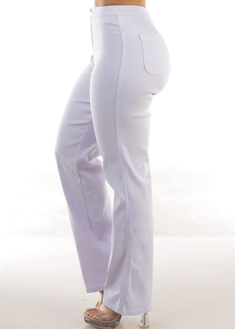 High Waist Hyper Stretch Straight Leg Pants White sold by Moda product image thumbnail 3