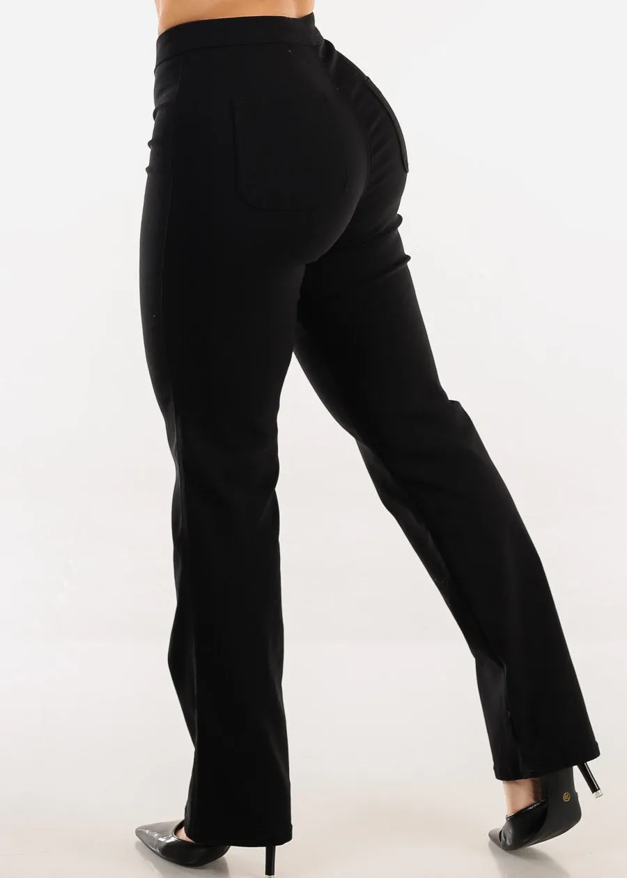 High Waist Hyper Stretch Straight Leg Pants Black sold by Moda product image thumbnail 4