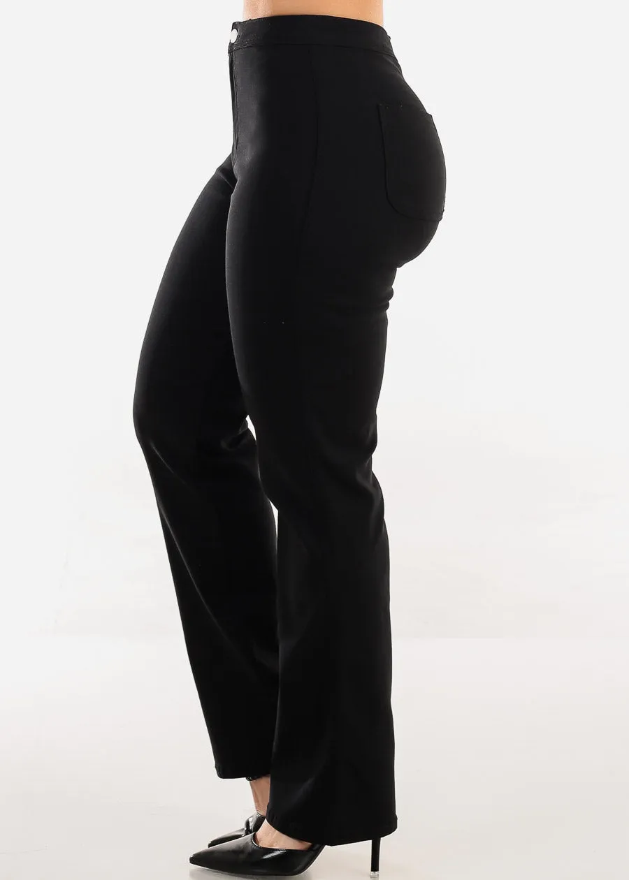 High Waist Hyper Stretch Straight Leg Pants Black sold by Moda product image thumbnail 3