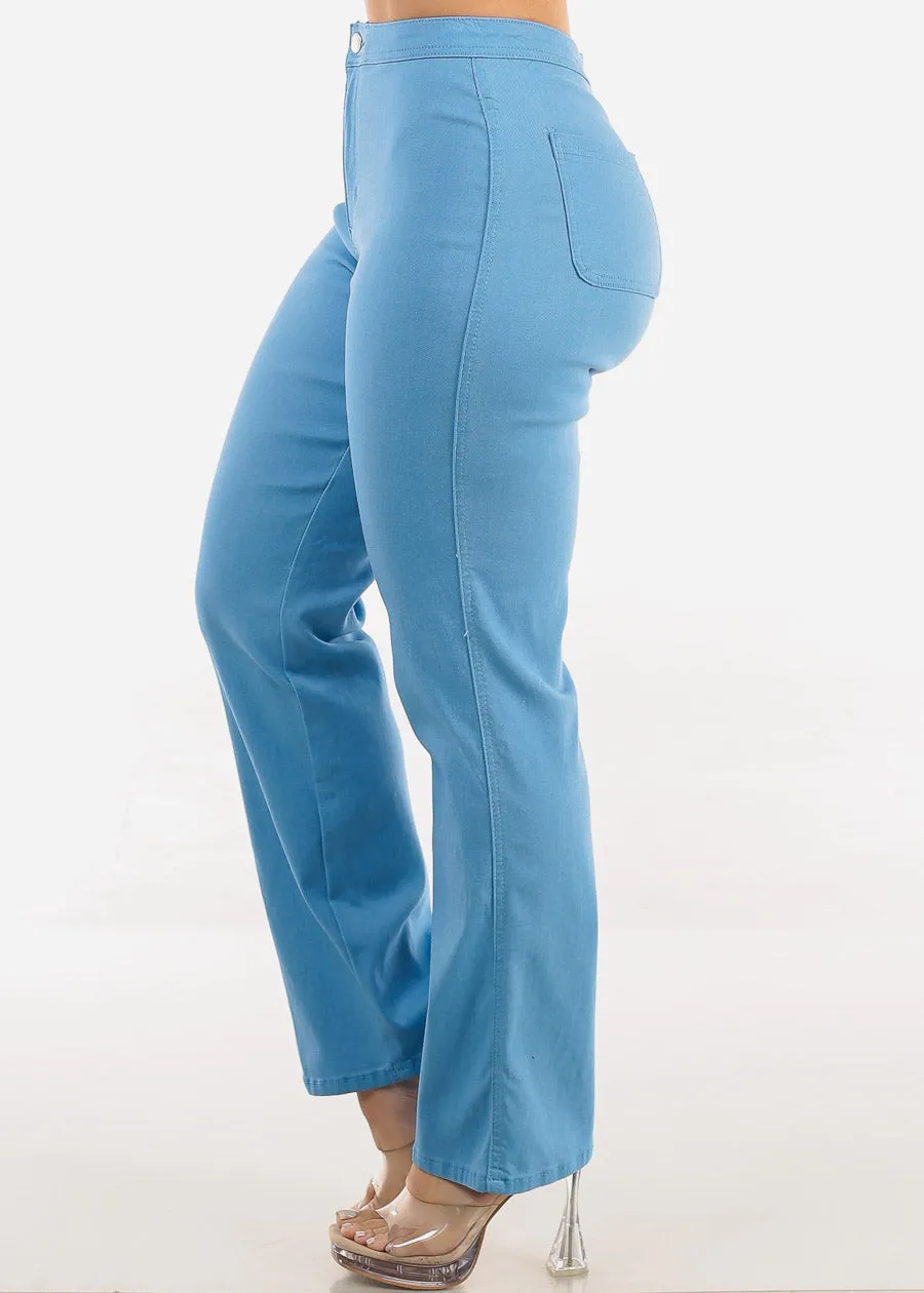 High Waist Hyper Stretch Straight Leg Pants Light Blue sold by Moda product image thumbnail 3