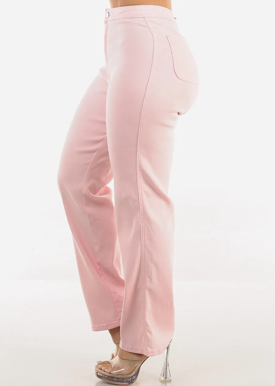 High Waist Hyper Stretch Straight Leg Pants Light Pink sold by Moda product image thumbnail 3