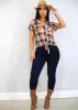 Butt Lift High Waist Skinny Jeans Dark Blue sold by Moda