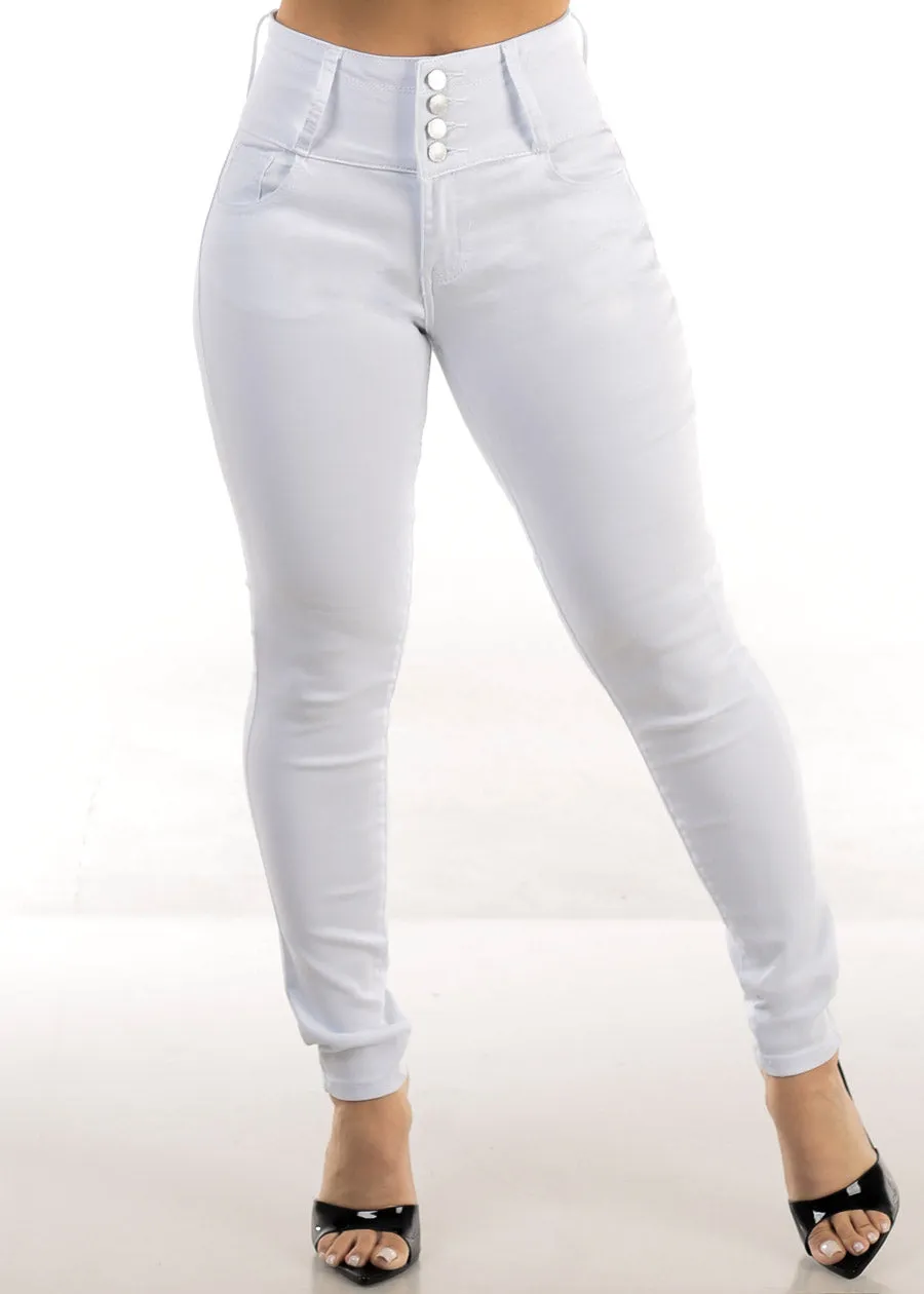 White Butt Lift High Waist Stretchy Skinny Jeans sold by Moda product image thumbnail 4