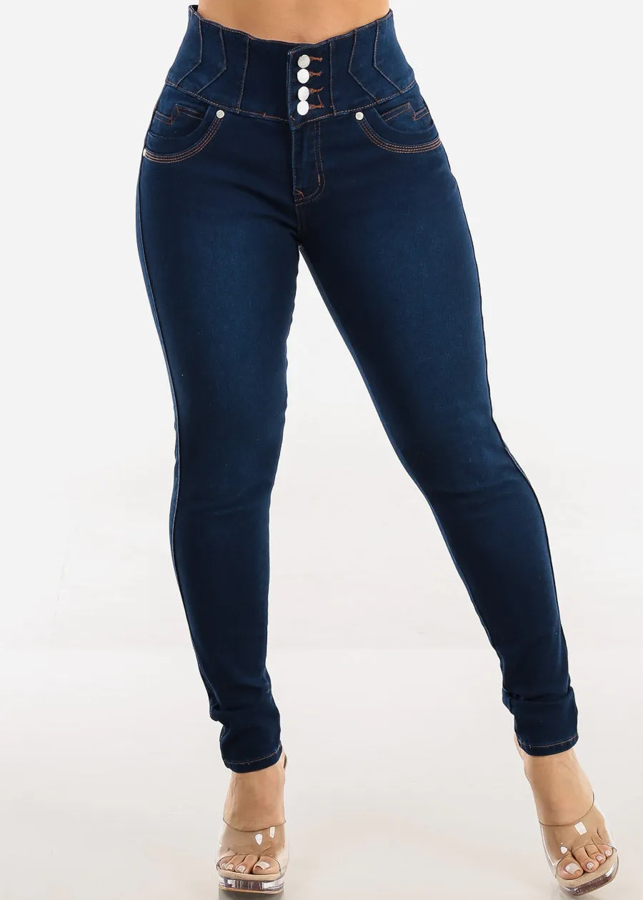 Levantacola Thick Waist Stretchy Skinny Jeans Dark Wash sold by Moda product image thumbnail 5