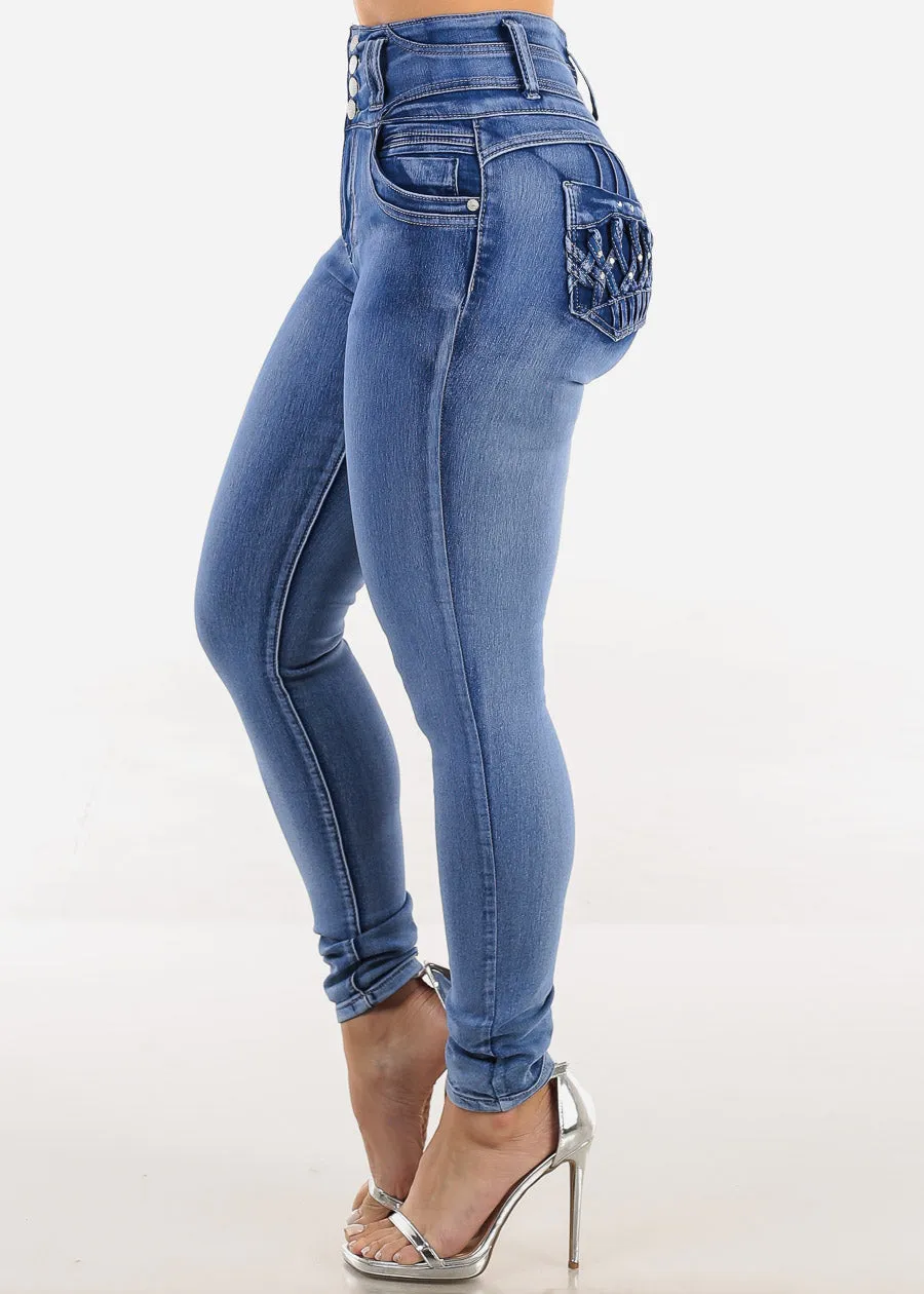 Butt Lift Super High Waist Skinny Jeans w Back Pocket Design sold by Moda product image thumbnail 4