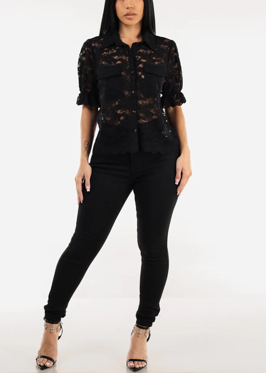 Butt Lift Super High Waist Black Skinny Jeans w Back Pocket Design sold by Moda product image thumbnail 2