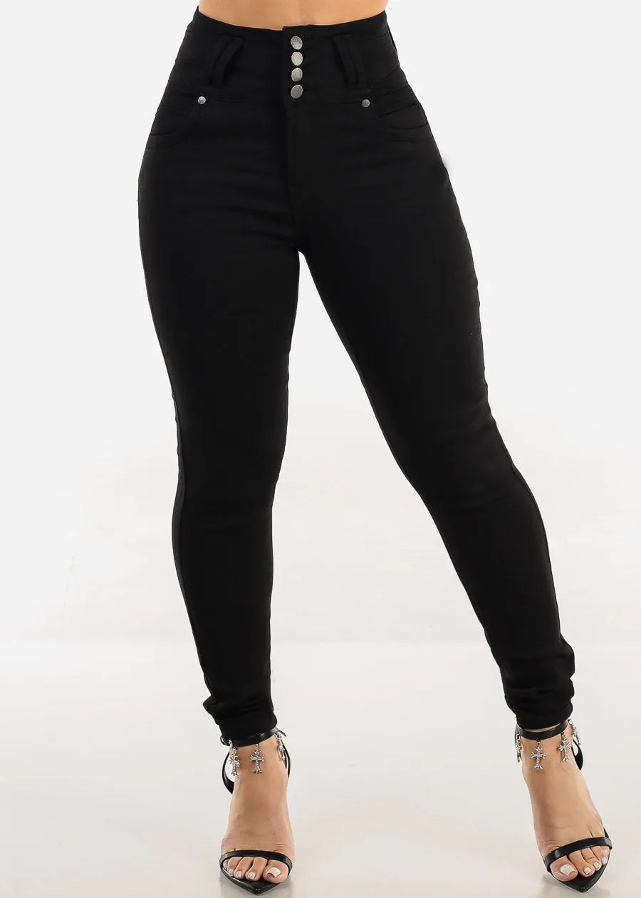 Butt Lift Super High Waist Black Skinny Jeans w Back Pocket Design sold by Moda product image thumbnail 3