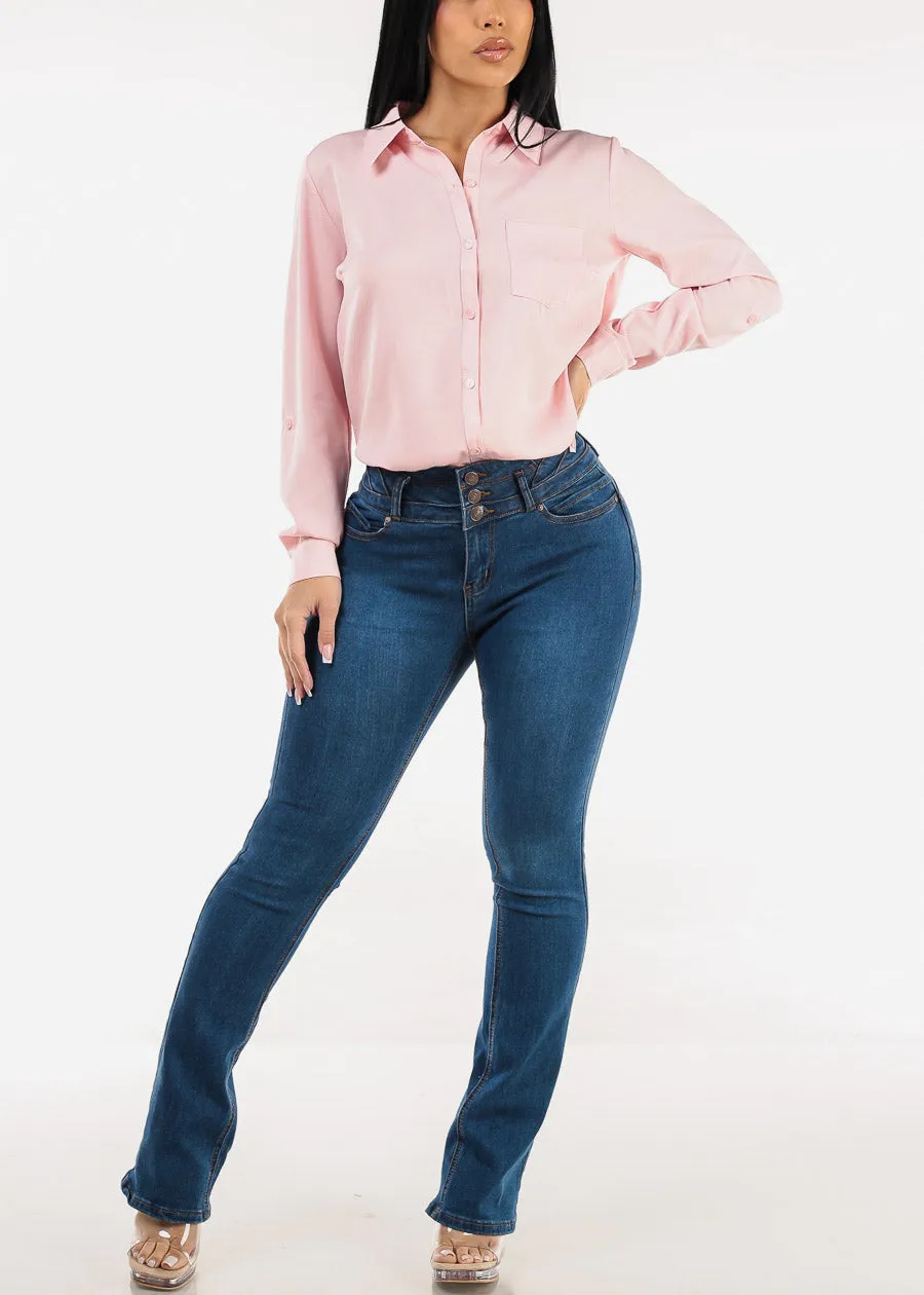 Butt Lift Mid Rise Stretch Bootcut Jeans Med Wash sold by Moda product image thumbnail 2