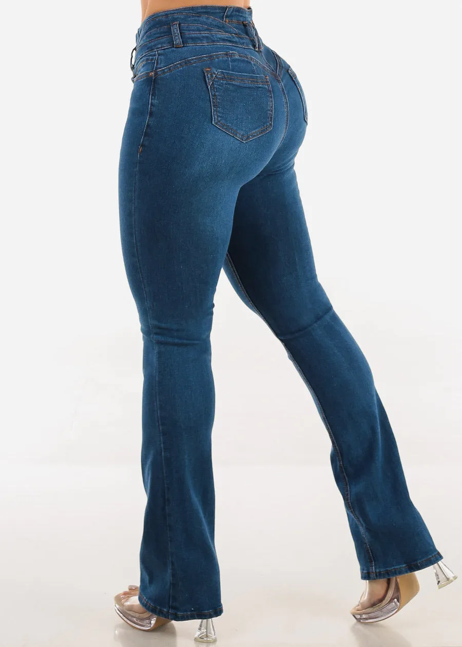 Butt Lift Mid Rise Stretch Bootcut Jeans Med Wash sold by Moda