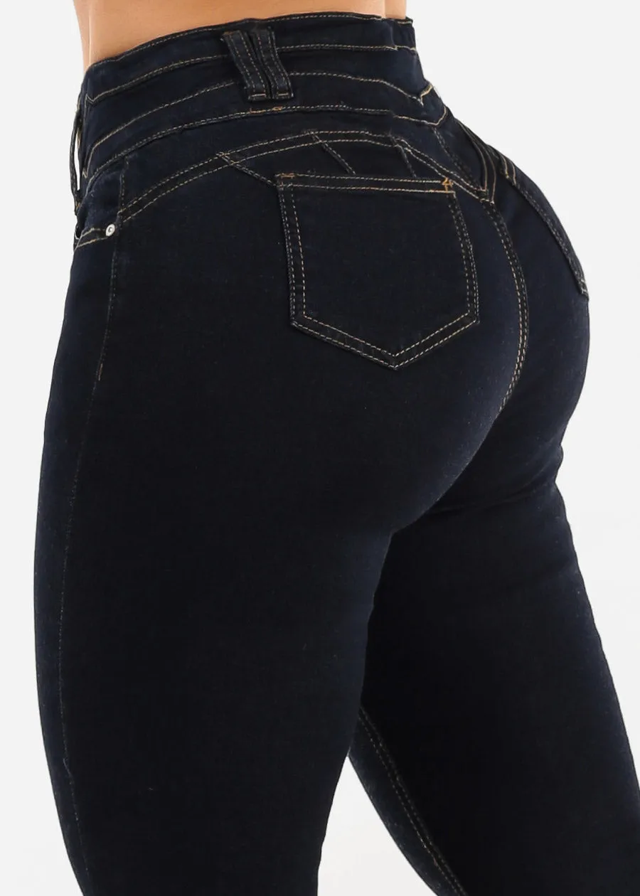 Levantacola Mid Rise Stretch Bootcut Jeans Dark Blue sold by Moda product image thumbnail 5