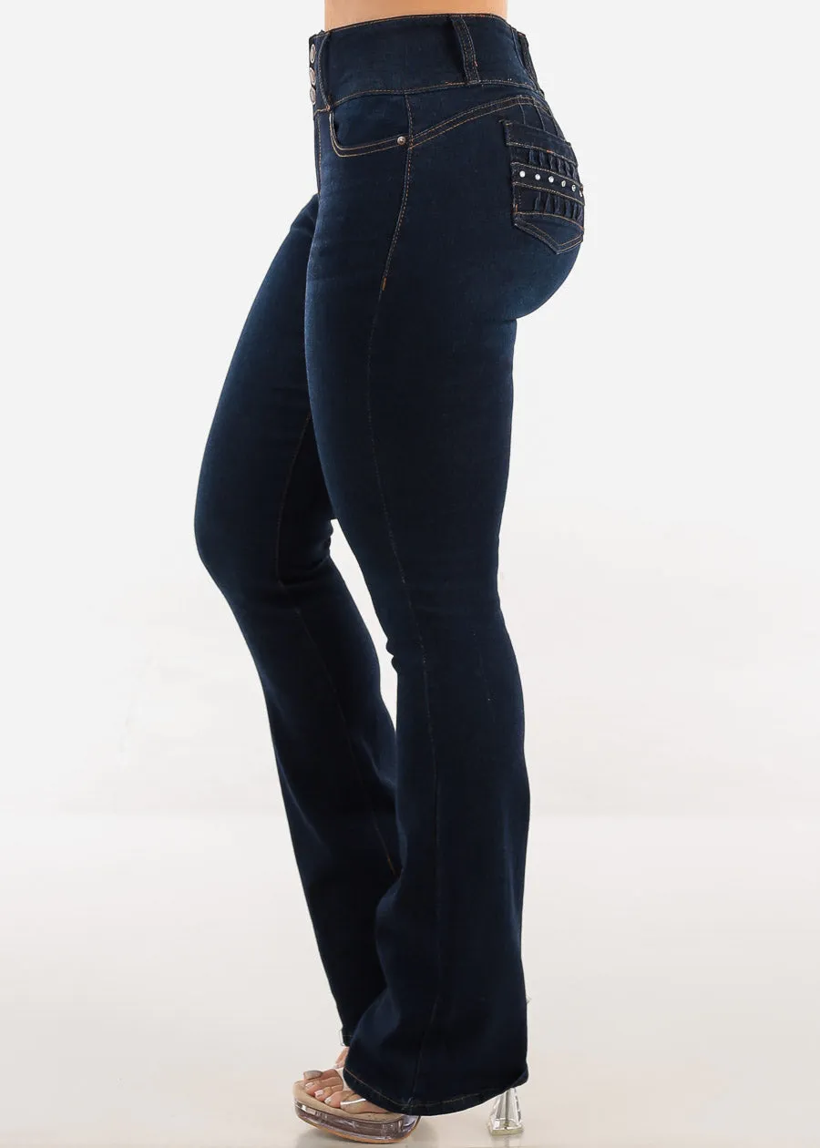 Butt Lift Mid Rise Stretch Bootcut Jeans Dark Wash sold by Moda product image thumbnail 4