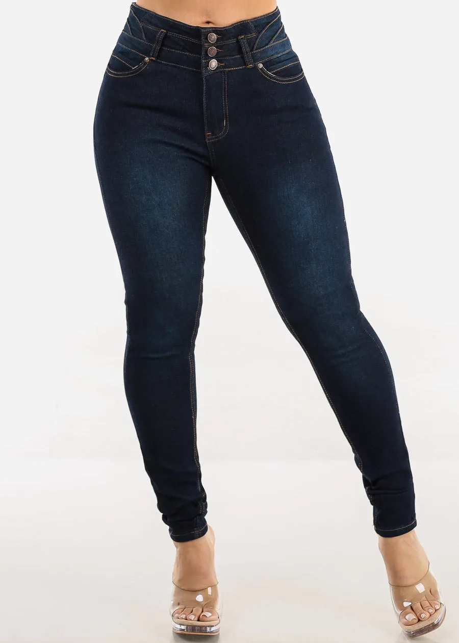 Butt Lift Mid Rise Stretch Skinny Jeans Dark Wash sold by Moda product image thumbnail 3