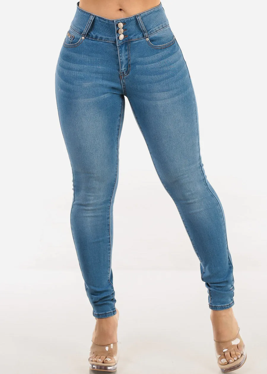 Butt Lift Mid Rise Stretch Light Skinny Jeans sold by Moda product image thumbnail 5