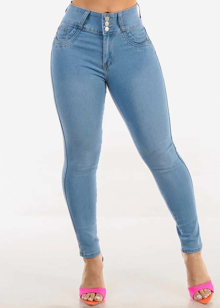 Levantacola High Rise Light Skinny Stretchy Jeans sold by Moda product image thumbnail 4