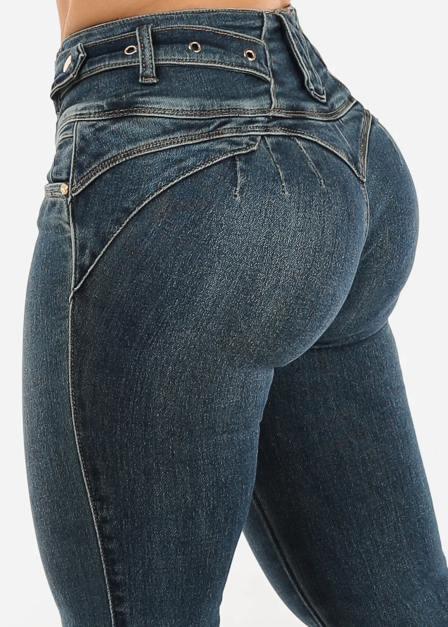 Butt Lift High Waist Skinny Jeans Vintage Wash sold by Moda