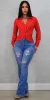 Red Bootcut Denim Look sold by Moda