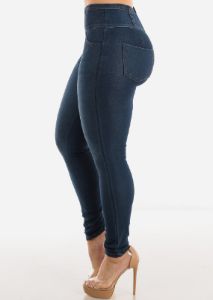 High Waisted Butt Lifting Denim Jeggings sold by Moda